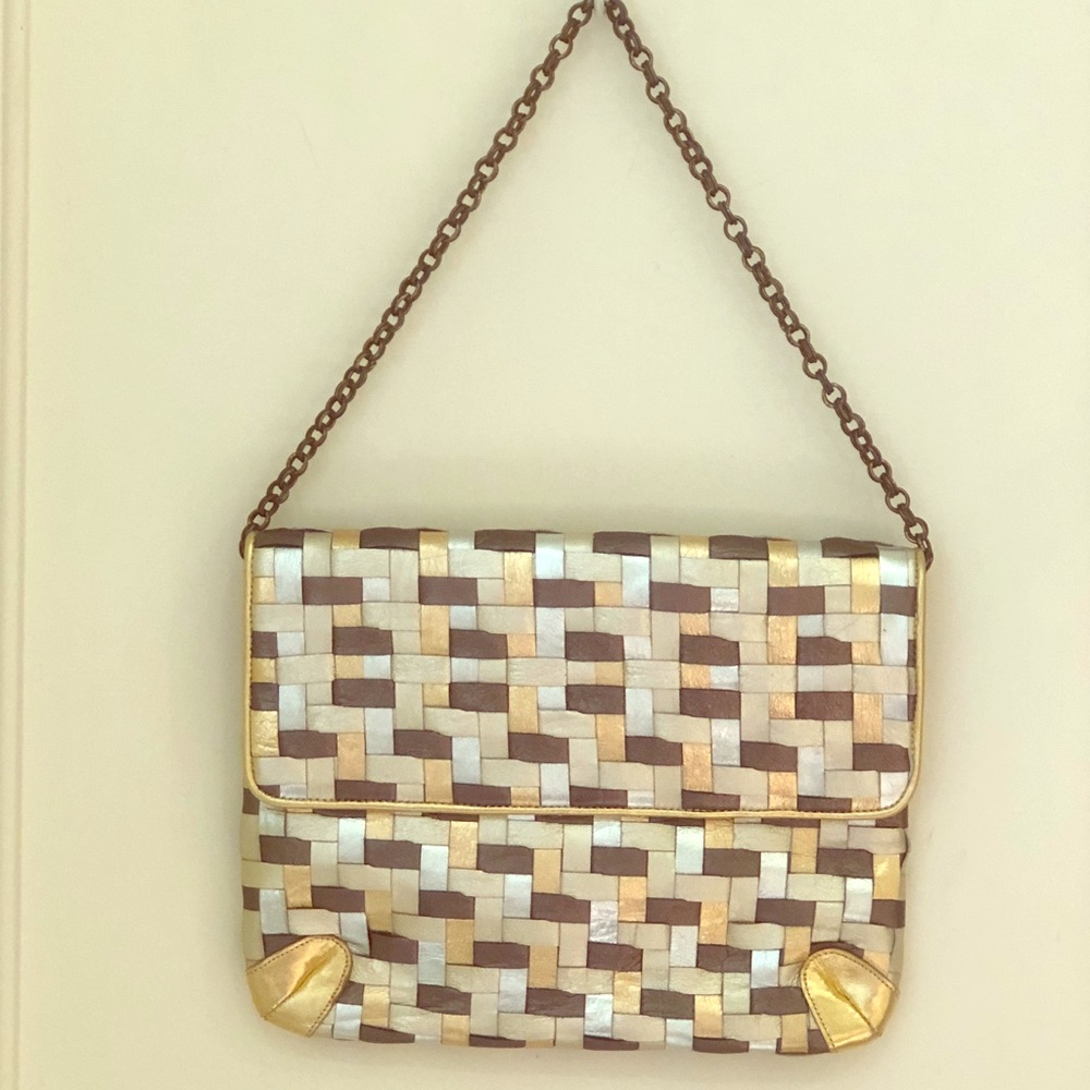 Lorelei Metallic Leather Envelope Handbag